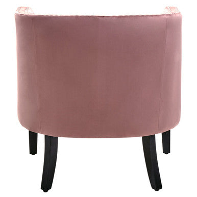 Larissa Pink Velvet Chair with Button Tufting