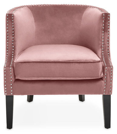 Larissa Pink Velvet Chair with Button Tufting