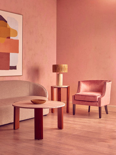 Larissa Pink Velvet Studded Chair