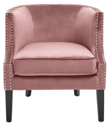 Larissa Pink Velvet Chair with Button Tufting
