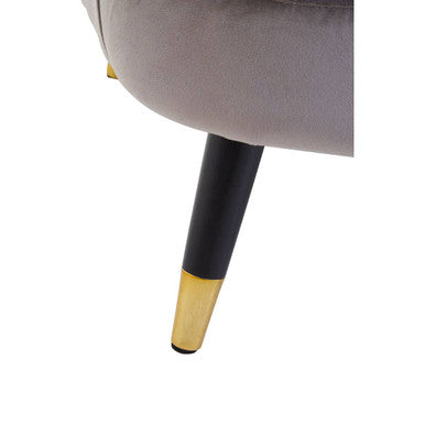 Loretta Mink Velvet Accent Chair with Scalloped Back
