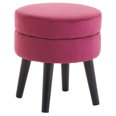 Loretta Wine Velvet Stool with Padded Seat