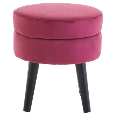 Loretta Wine Velvet Stool with Padded Seat