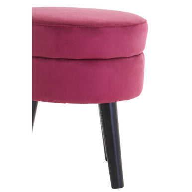 Loretta Wine Velvet Stool with Padded Seat