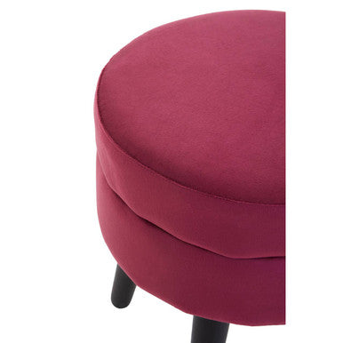 Loretta Wine Velvet Stool with Padded Seat