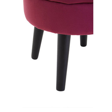 Loretta Wine Velvet Stool with Padded Seat