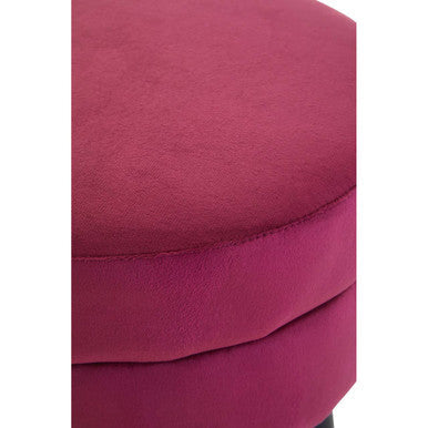 Loretta Wine Velvet Stool with Padded Seat