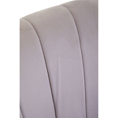 Loretta Mink Velvet Accent Chair with Black Legs and Padded Seat