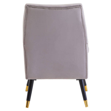 Loretta Mink Velvet Accent Chair with Wooden Legs and Padded Seat