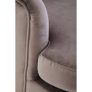 Loretta Mink Velvet Accent Chair with Wooden Legs and Padded Seat