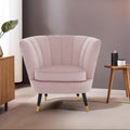 Loretta Dusky Pink Velvet Accent Chair with Channel Tufting