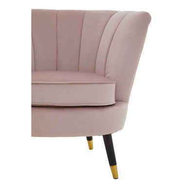Loretta Dusky Pink Velvet Accent Chair with Channel Tufting