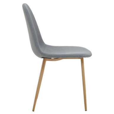 Salford Grey Fabric Dining Chair With Wood Effect Legs