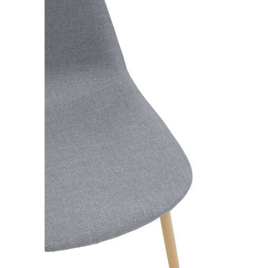 Salford Grey Fabric Dining Chair With Wood Effect Legs