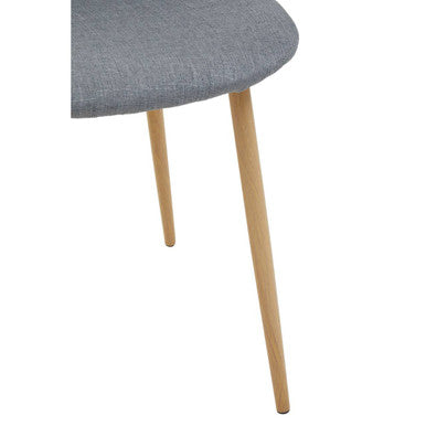Salford Grey Fabric Dining Chair With Wood Effect Legs