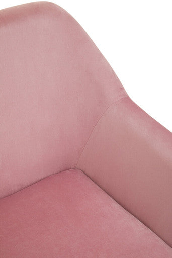 Xander Pink Velvet Modern Accent Chair with Gold Finish Base