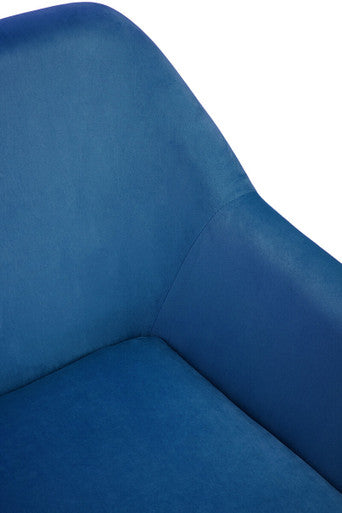 Xander Midnight Blue Velvet Accent Chair with Gold Finish Base