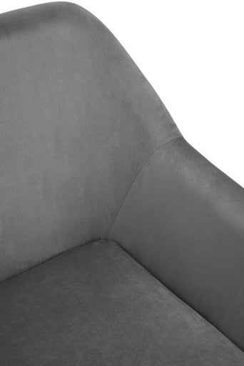 Xander Grey Velvet Accent Chair with Gold Finish Base