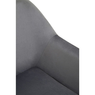 Xander Grey Velvet Accent Chair with Smooth Finish