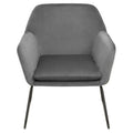 Xander Grey Velvet Accent Chair with Smooth Finish