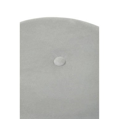 Ivy Grey Velvet Storage Stool with Wooden Legs