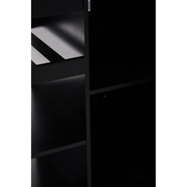 Black Kitchen Trolley with Drawer and Cabinet, Frankfurt
