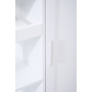 White Kitchen Trolley with Drawer and Cabinet, Frankfurt