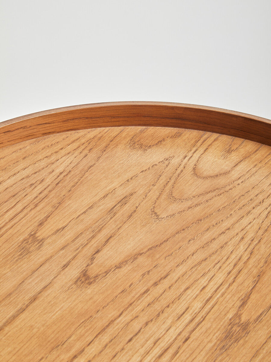 White Storage Round Side Table, Viborg