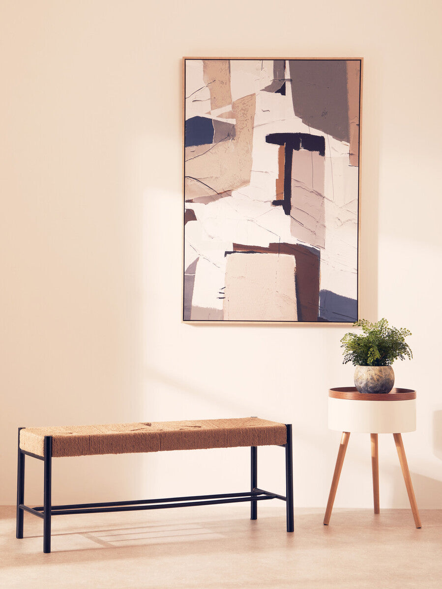 White Storage Round Side Table, Viborg