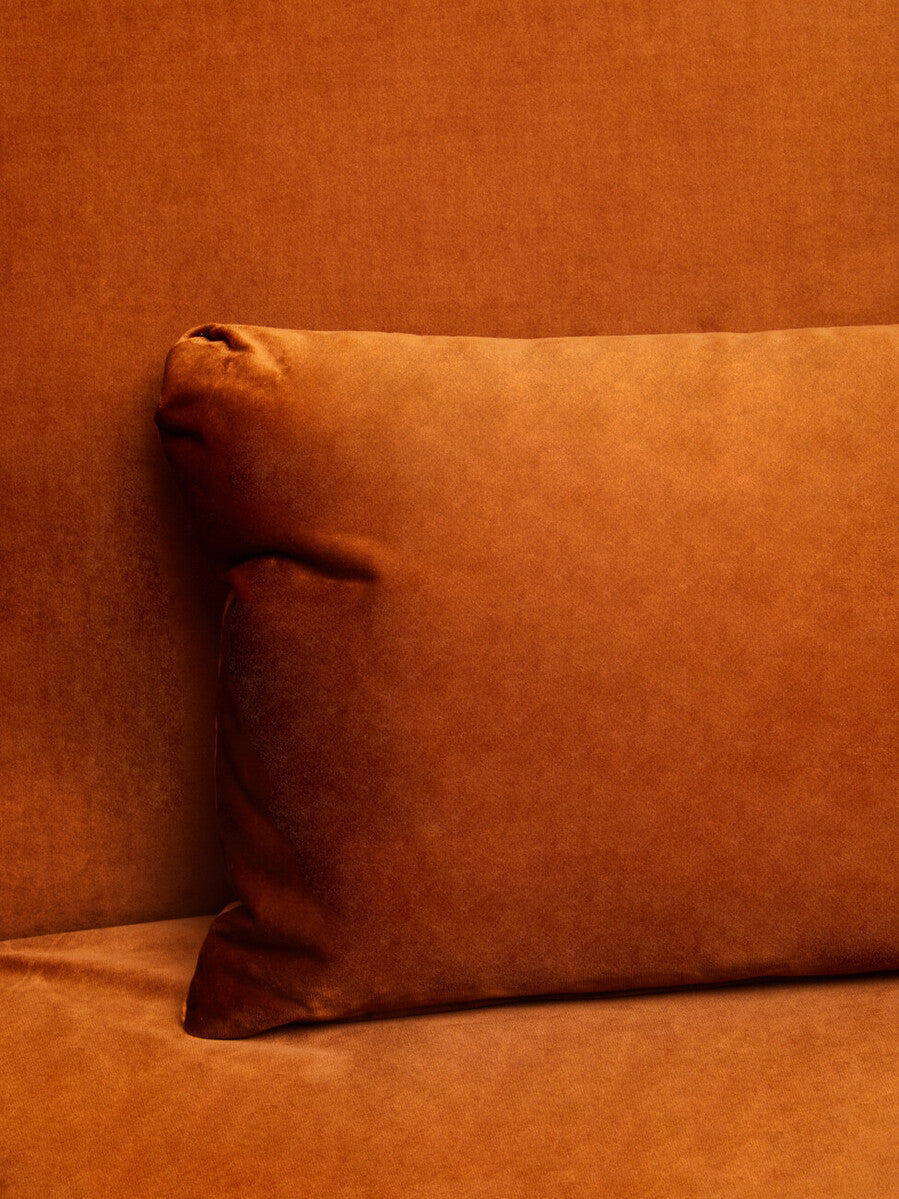 Burnt Orange Velvet Sofa Bed, Hatton
