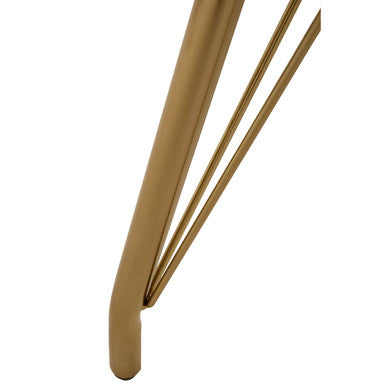Natural Wood Effect Top Dining Table with Gold Hairpin Metal Base, Veneto