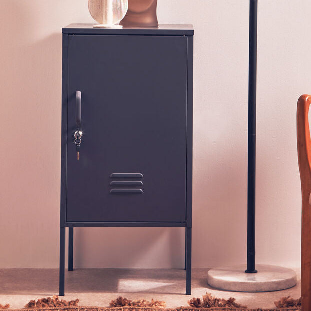 Academy Grey Metal One Door Locker with Adjustable Shelves