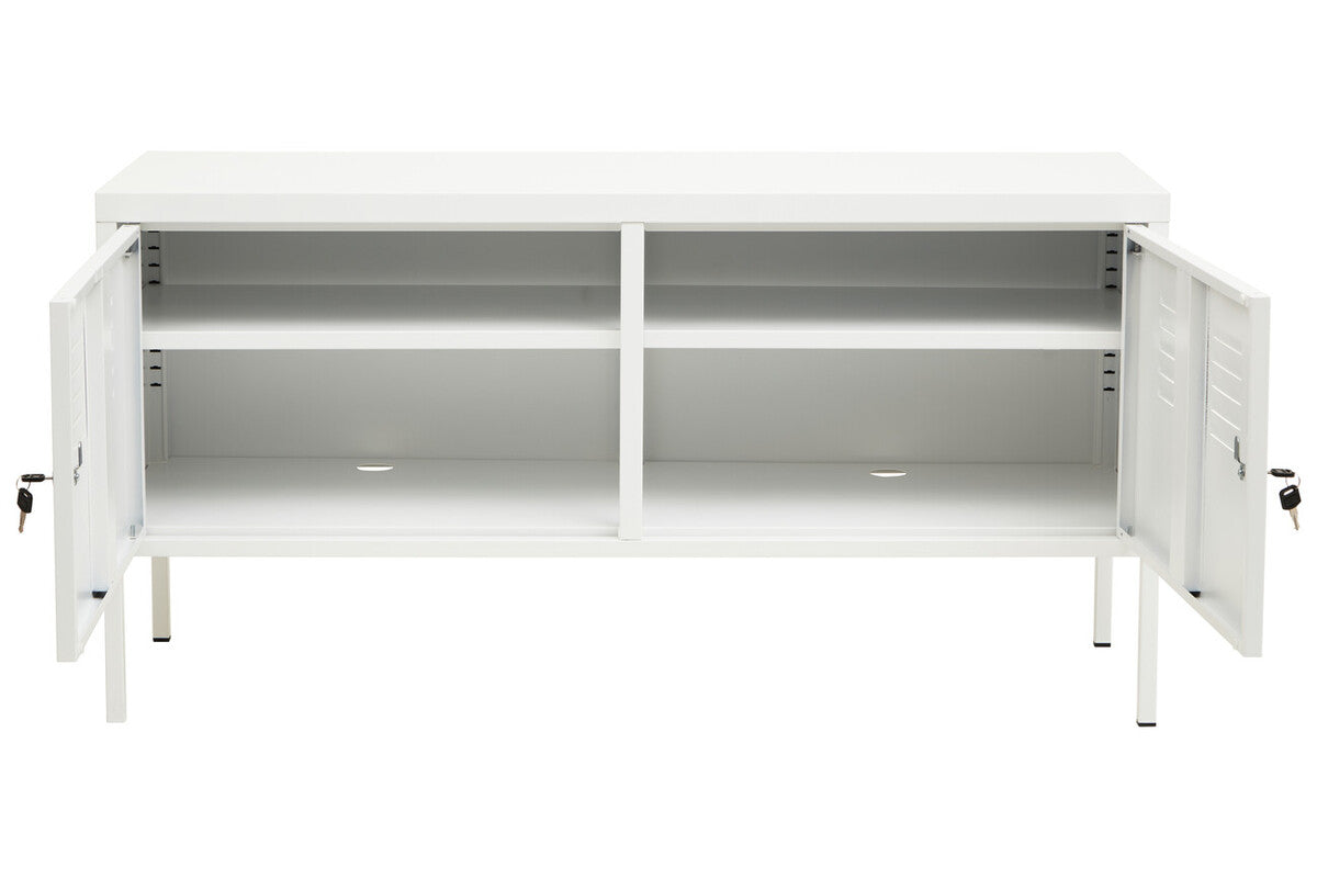Academy White Metal Two Door Locker with Adjustable Shelf