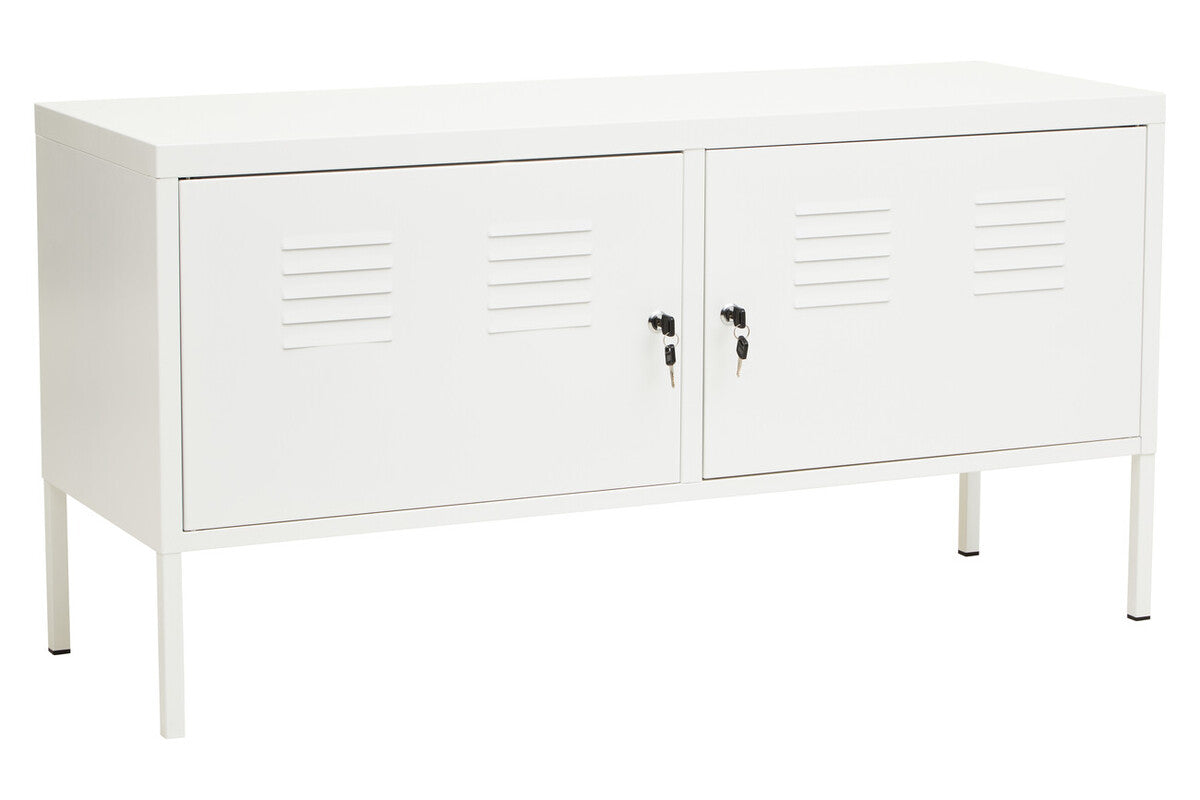 Academy White Metal Two Door Locker with Adjustable Shelf