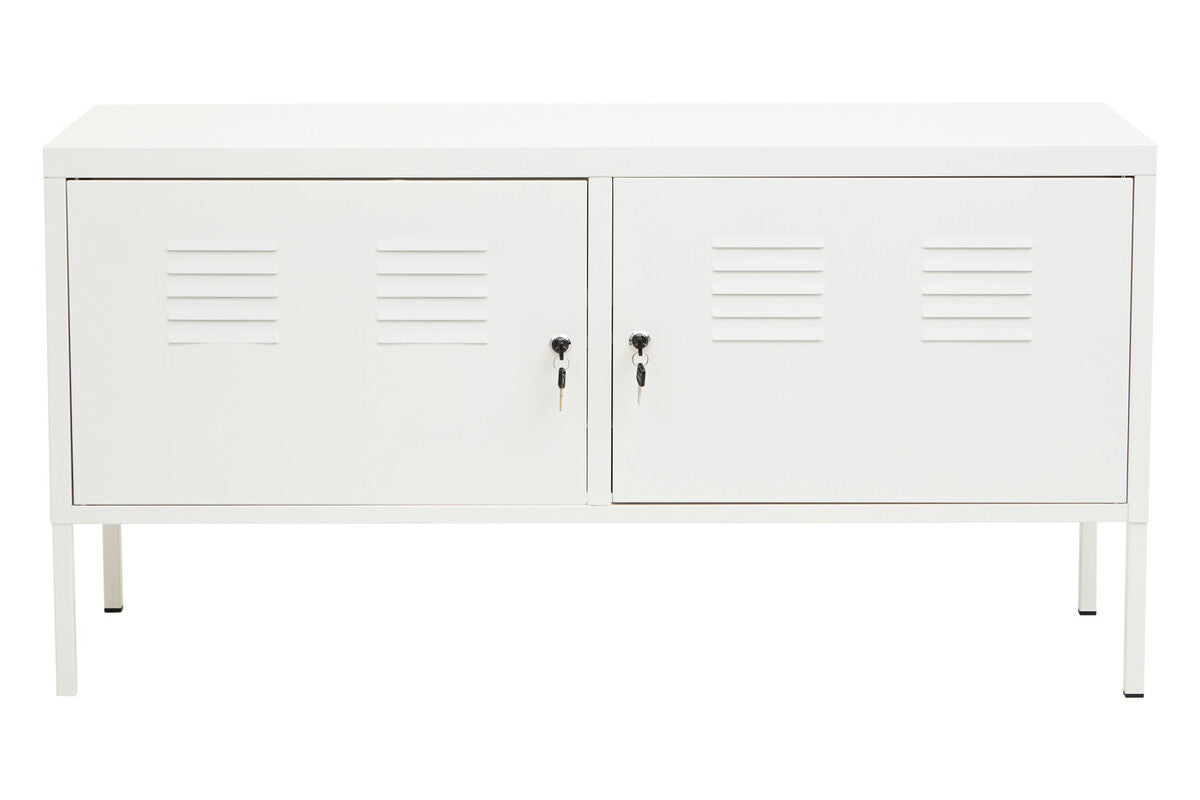 Academy White Metal Two Door Locker with Adjustable Shelf