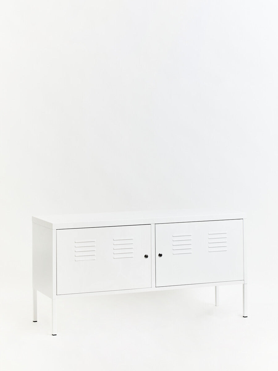 Academy White Metal Two Door Locker with Adjustable Shelf