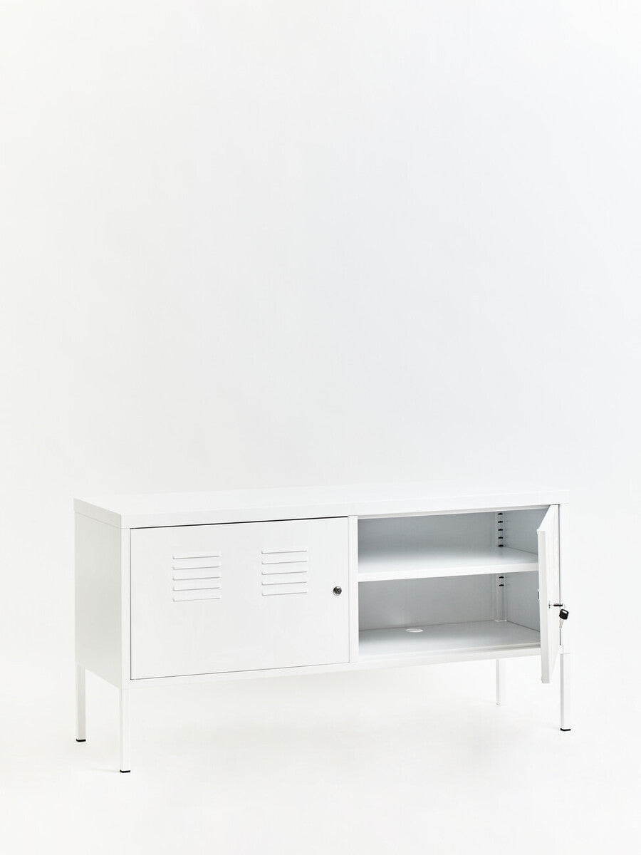 Academy White Metal Two Door Locker with Adjustable Shelf