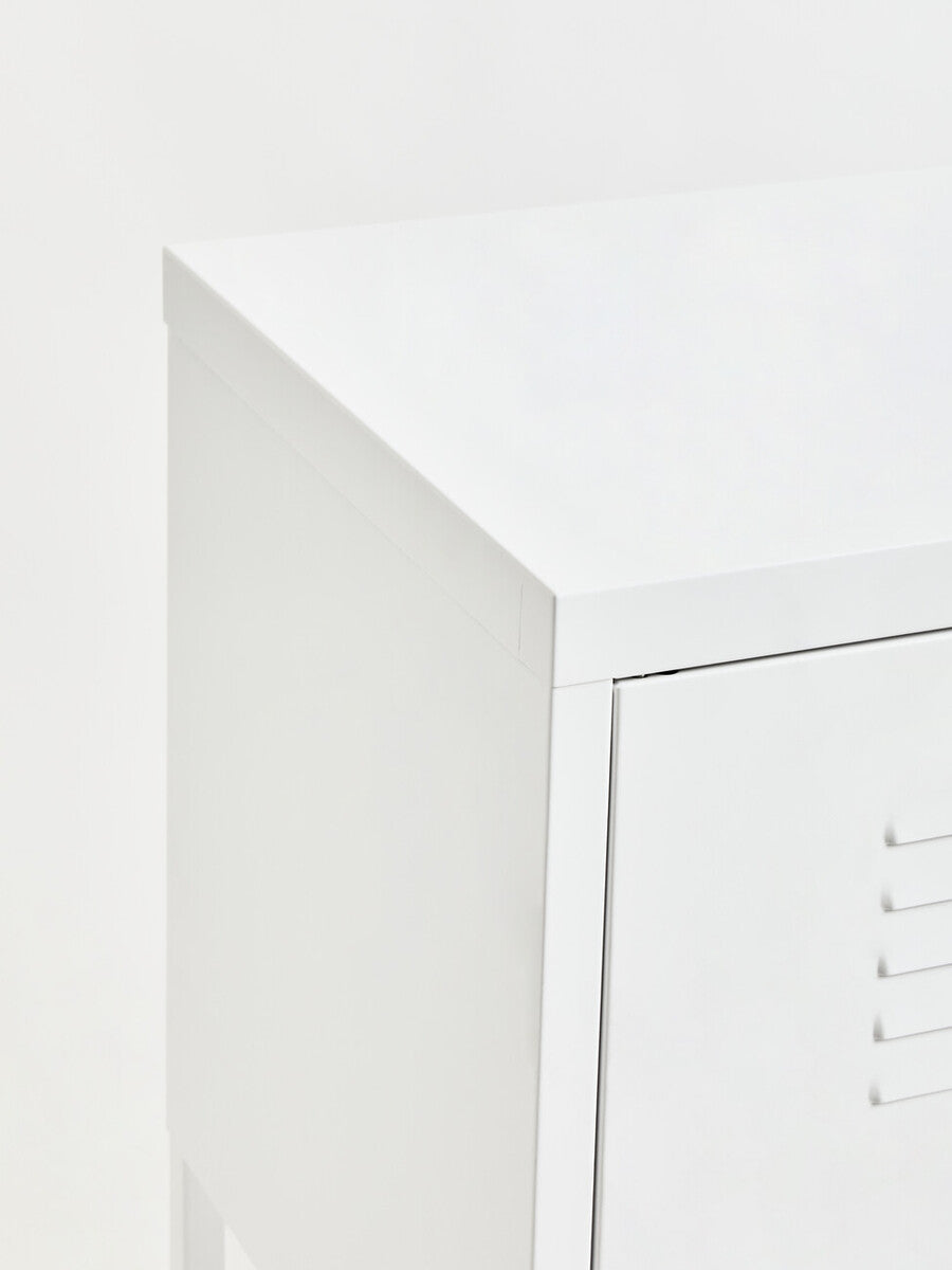 Academy White Metal Two Door Locker with Adjustable Shelf