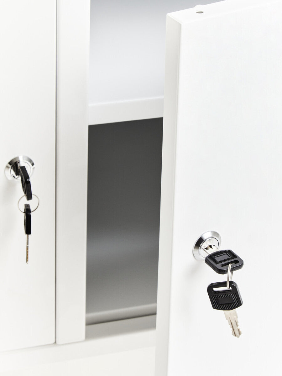 Academy White Metal Two Door Locker with Adjustable Shelf