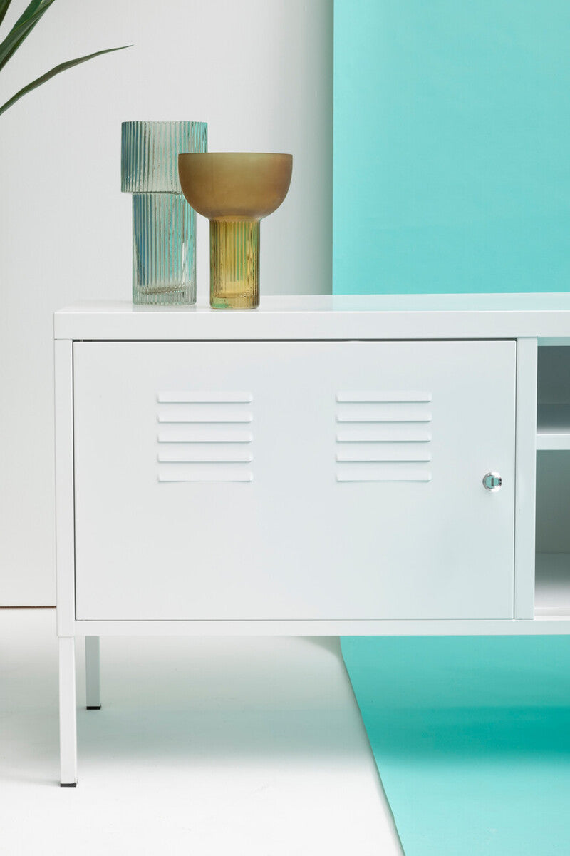 Academy White Metal Two Door Locker with Adjustable Shelf