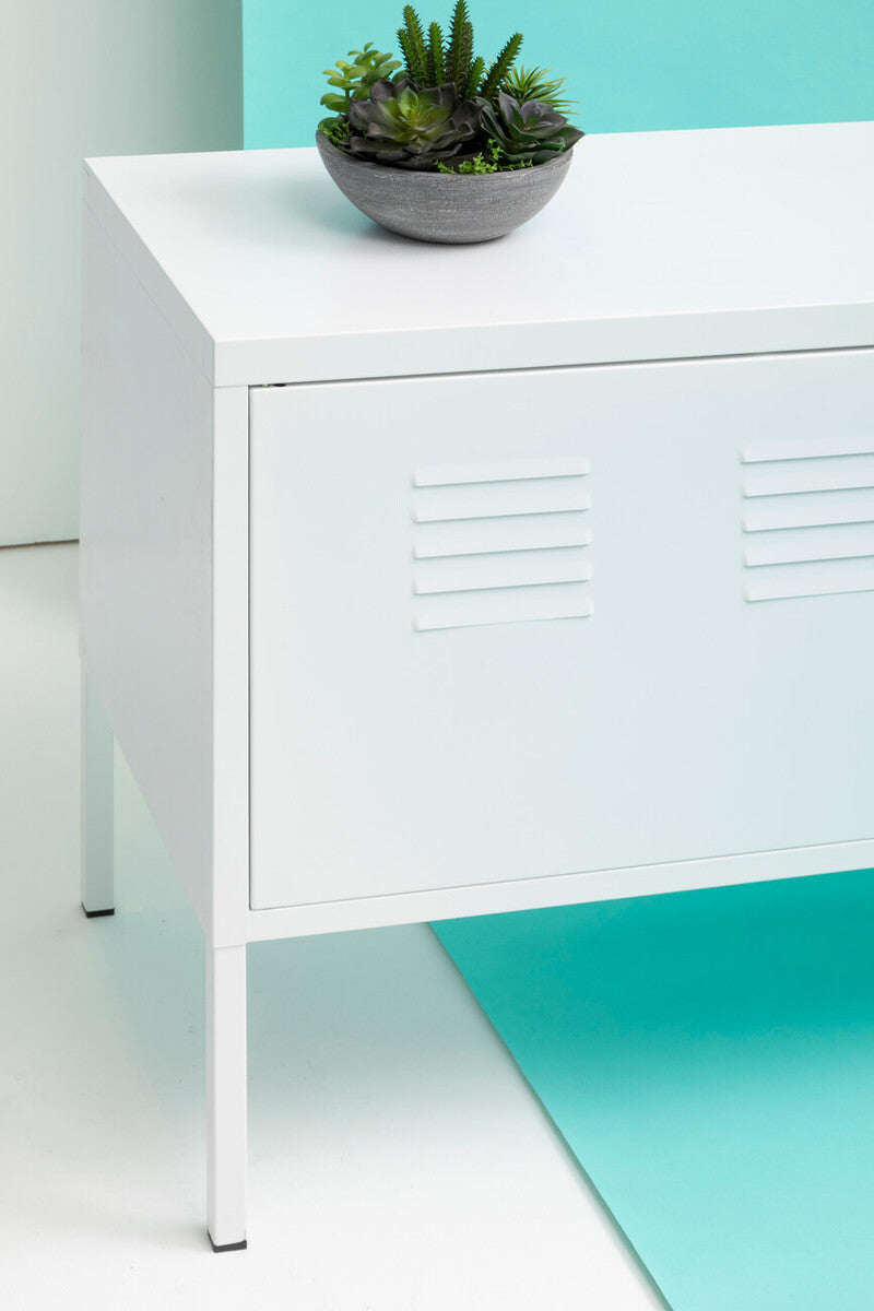 Academy White Metal Two Door Locker with Adjustable Shelf