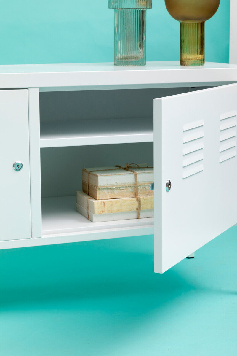 Academy White Metal Two Door Locker with Adjustable Shelf