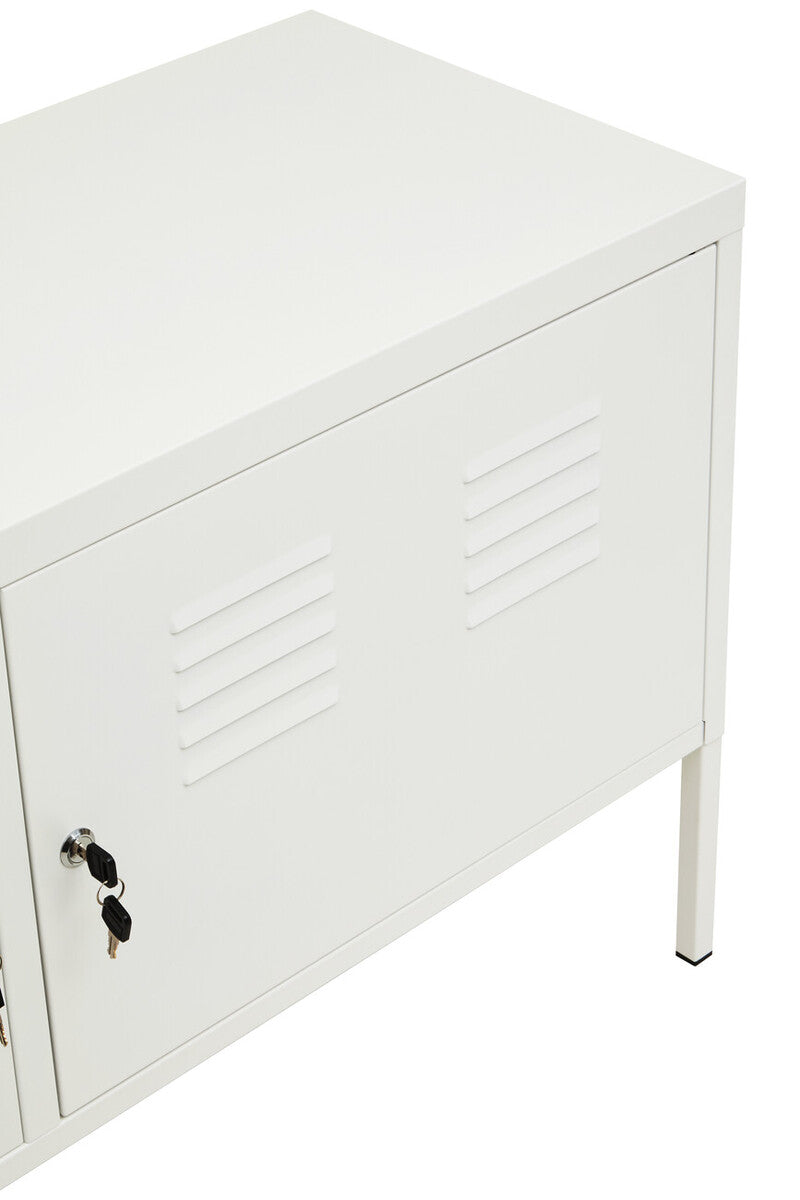 Academy White Metal Two Door Locker with Adjustable Shelf