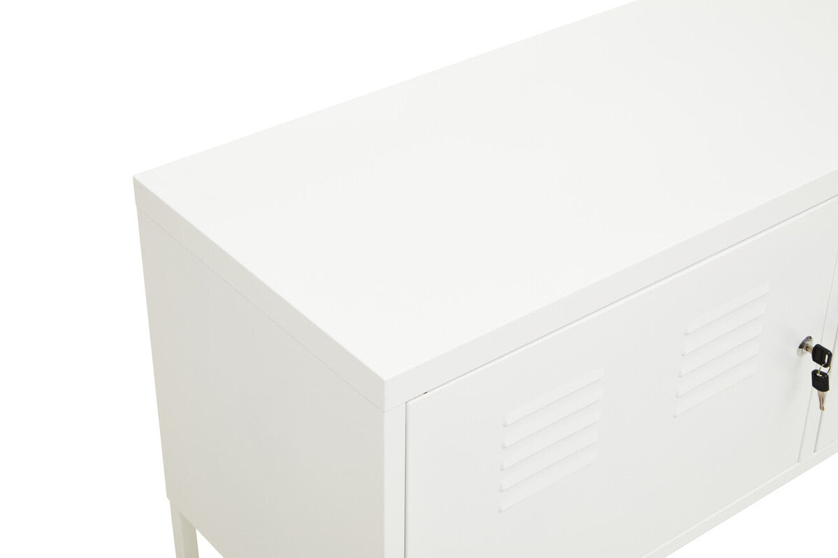 Academy White Metal Two Door Locker with Adjustable Shelf