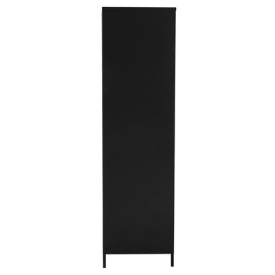 Academy Black Metal Two Door Locker Style Wardrobe with Hanging Rail