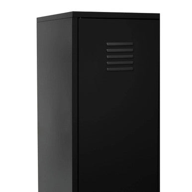 Academy Black Metal Two Door Locker Style Wardrobe with Hanging Rail