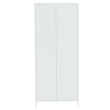 Academy White Metal Two Door Locker Style Wardrobe with Hanging Rail