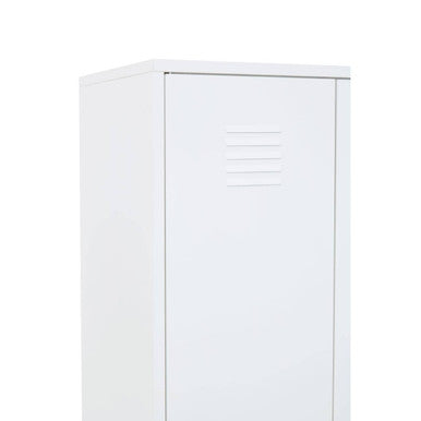 Academy White Metal Two Door Locker Style Wardrobe with Hanging Rail