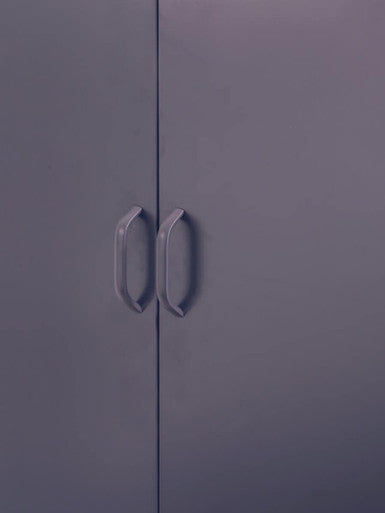 Academy Grey Metal Two Door Locker Style Wardrobe with Hanging Rail