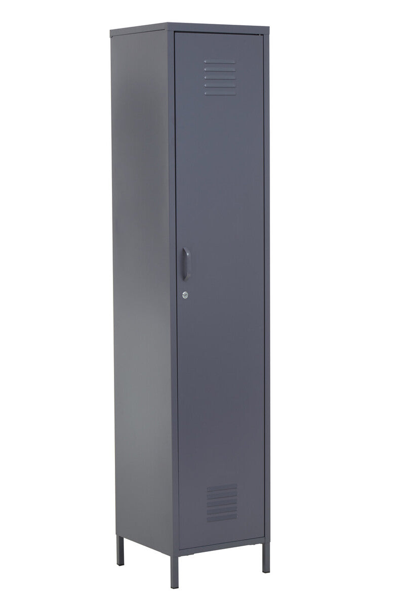 Academy Grey Metal Tall One Door Locker with Adjustable Shelves